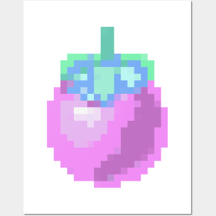 Mangosteen Pixel art, Cute Mangosteen fruit, Thai fruit Posters and Art